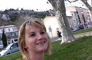 Cute french teen is doing an anal casting in her hometown