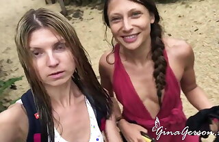 Gina Gerson with the addition of Talia Mint enjoy sexy vacation age